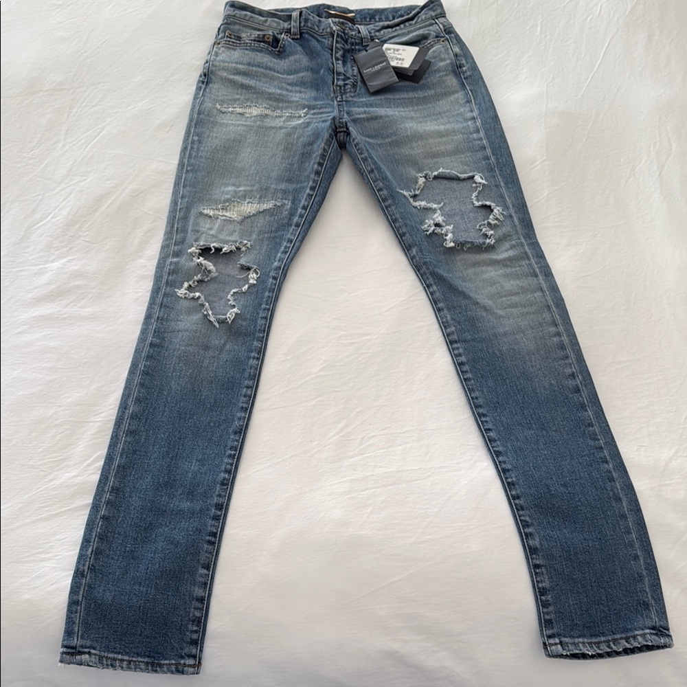 Women's Blue Distressed Jeans